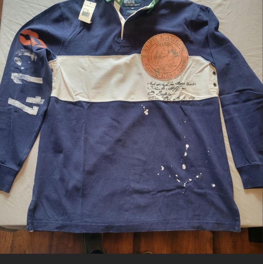 Ralph Lauren Blue and White Long Sleeve Shirt